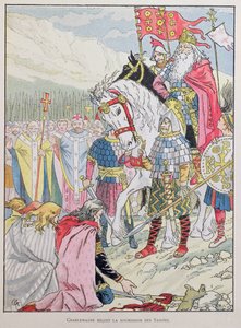 Charlemagne (742-814) recevant la soumission des Saxons en 785